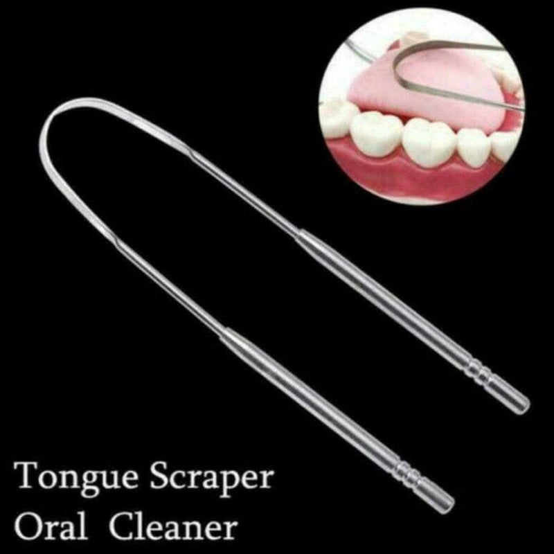 Stainless Steel Tongue Scraper Cleaner Fresh Breath Tool Coated Cleaning Z2C0