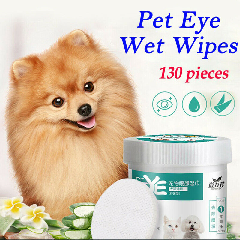 7cm Round Tear Stain Remover Wipes for Dogs &Cats, Extra Moist Natural Wipes x3