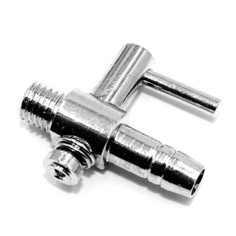 2pcs Chrome Air Line Stainless Steel Valve Air Tap Aquarium Control