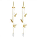 Boho Women Butterfly Tassels Pendant Ear Stud Alloy Earrings Charm Jewelry G BX