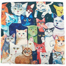 flax decorative pillow case cushions 45*45cm cat pattern I5Y8