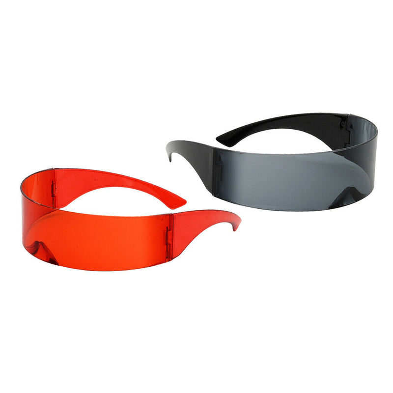 2x Women Mens Futuristic Wrap Visor Sunglasses Shield Sun Glasses Eyewear