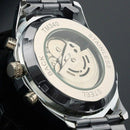 Stainless Steel Skeleton Round Dial Automatic Mechanical Men Army Watch Gift