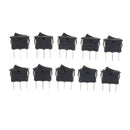 10PCS KCD11 3A/250V 3 Pin SPDT ON-OFF-ON 3 Position Snap Rocker Switch OZ