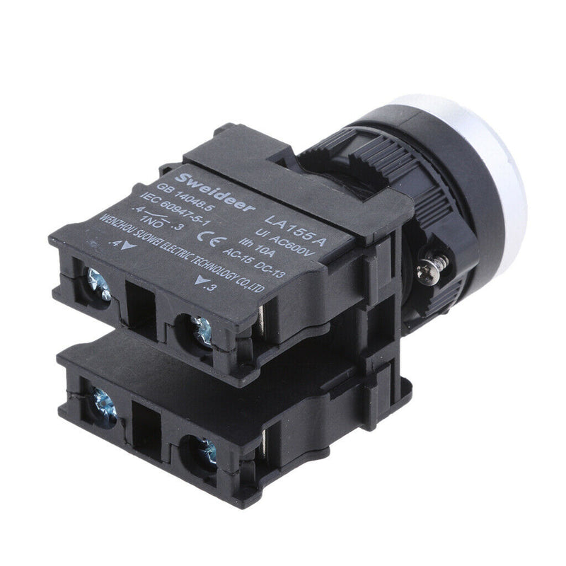 2pcs LA155 AC600V 10A Heavy Duty Momentary Push Button Switch Red & Green