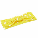 Hairband,Baby Ears Rabbit Polka Dot Elastic Bow Turban Knitted HeadBand (Ye