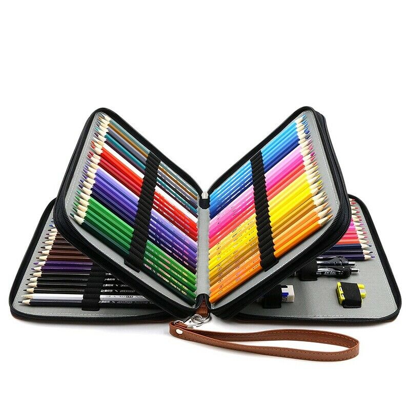 120 Slots Pencil Case PU Leather Handy Multi-layer Large Zipper Pen Bag wit Y3K7