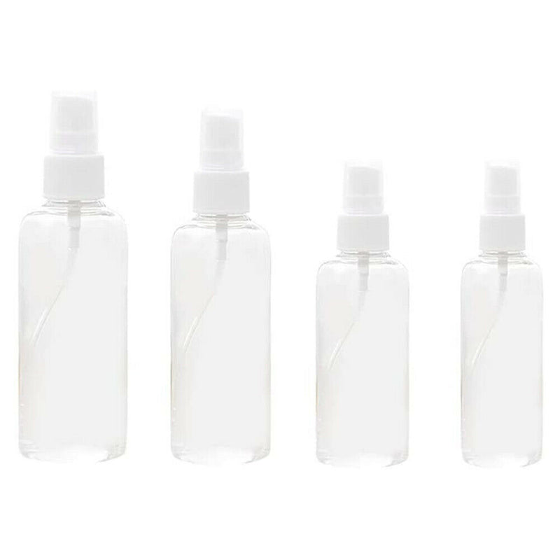 4pcs Transparent Plastic Perfume Spray Bottles Empty Refillable Bottles A