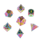 7x Rainbow Metal Dices for Role Playing Board Game D4-D20 14mm/0.55'' Gift B