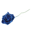 7 Foam Rose Artificial Flower Glitter Bridal Bouquet Home Wedding Decoratio T5I9