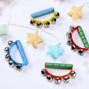 10Pcs Vivid Color Jingle Bells Sleigh Bells Instrument On Wooden Handle For
