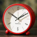 4'' Non-Ticking Quartz Battery Operated Analog Alarm Clock Nightlight Red