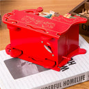 Xmas Music Box Christmas Clockwork Sleigh Santa Claus Kids Toys Wind Up Red