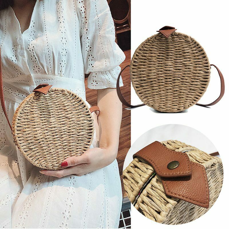Natural Woven Straw Bag Shoulder Cross-Body Female Bag Seaside Holiday Bag  H5R6