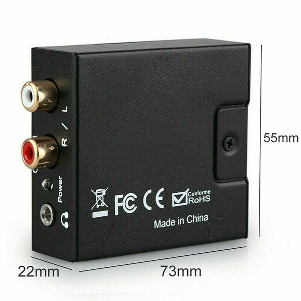 Optical Coaxial Toslink Digital to Analog Audio Converter Adapter RCA 3.5mmS Hn