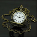 Decorative Bronze Pocket Watch with Butterfly Motif and Chain P5Y4