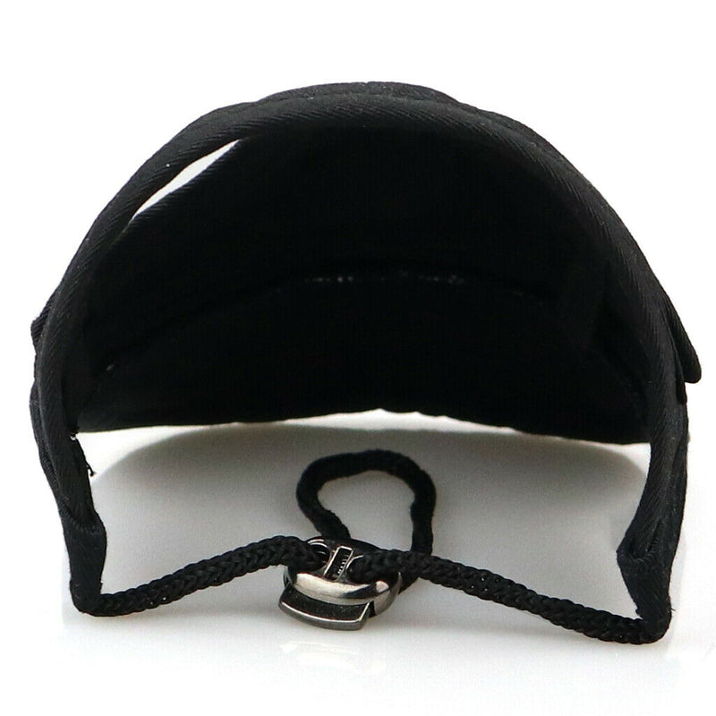 Baseball Hat Sun-shading Bucket Cap with Ear Holes For Dog Pet Cats Black XL