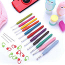 24PCS Crochet Hooks Set, Ergonomic Soft Handles, Smooth Needles for Superio P3I9