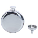 Portable Men Stainless Steel Round Wine Jar Pot Mirror Flagon with Funnel