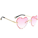 4x Ladies Heart Shaped Sunglasses Party Tinted Lens Metal Frame Eyewear