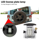 For Jeep Wrangler JK 07-18 18 LED 6000K Rear Bumper License Plate Light Tag Lamp