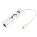 USB C Hub 5-in-1 Adapter with 1Gbps Ethernet Port,  TF Card Reader, 2 USB 3.0