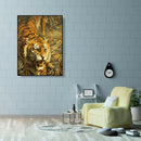 Hand Painted Picture Frameless DIY Fierce Tiger Painting By Numbers Craft