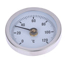 Pipe Thermometer Temperature Gauge w/ Clip-On Spring 0-120â„ƒ 63mm Dial Dia