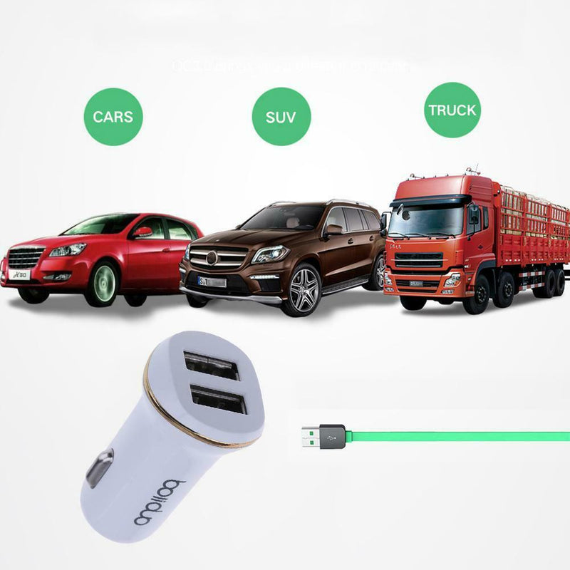 5V 2.4A/1.0A Dual USB Fast Charging Smart Car Charger for Phone Tablet
