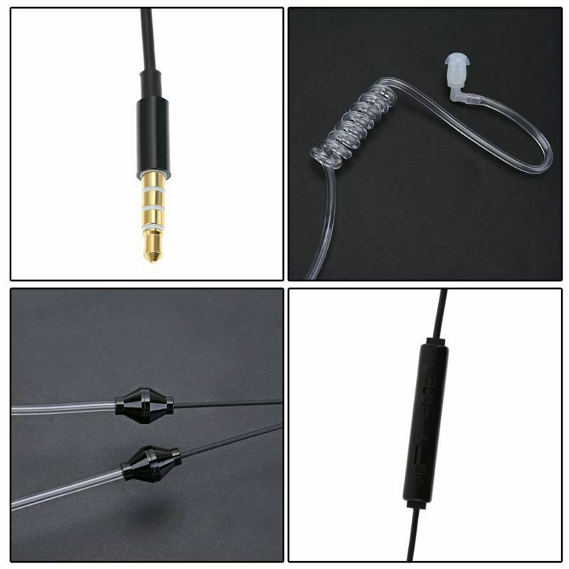 3.5mm Plug Air Tube Anti-Radiation Earphone 2 Air Acoustic Tube Stereo Head M4V9