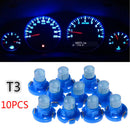 10x T3 led bulb instrument dash dashboard gauge base lamp light blue NTA FT