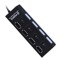 USB Hub 2.0 High Speed 4 Port USB 2.0 Hub Splitter On/Off Switch for Laptop OZ