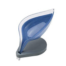 Creative Leaf Soap Box Suction Cup Drain Holder Case Bathroom Dish Brush Rack