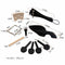 15Pcs Violin Parts Ebony Wood 4/4 Violin Parts Accessories Bridge Chin rest