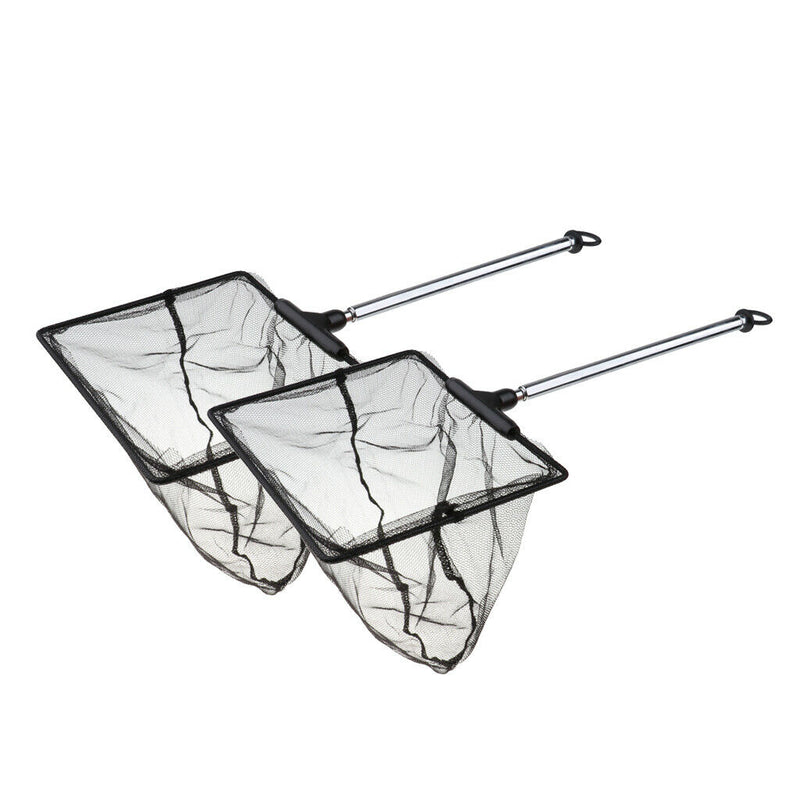 2x Fish Net Retractable Aquarium Fishing Pocket Shrimp Catching Supplies L