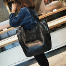 Big Bag For Women Summer Shopper Bag Tote Rivet Large Capacity Soft Leather