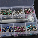 240 Double Cap Snap Button Rivets with Tool for DIY Garment Accessories 7mm