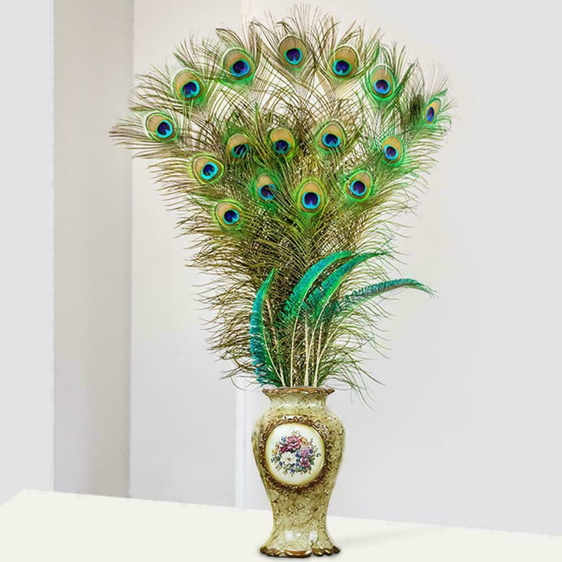 10pcs Real Natural Peacock Tail Eyes Feathers Wedding Party Decoration Fest K9S1
