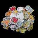 50Pcs Cute Cat Wooden Buttons 2-Holes for Kids Scrapbooking Embellishments