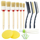 Auto Detailing Brush Set 12 Pcs,Car Cleaner Brush Set Including Natural Boa M8E5