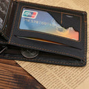Mens Leather Bifold Wallet Credit/ID Card Receipt Holder Coin Purse