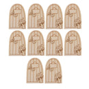 10Pieces Door Shape Wood Shapes Wooden Ornament Wood Cogs Ornament Hanging