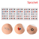 5Pcs Fishing Crown Waterproof Temporary Tattoo Temporales Glitter Sleeve Tat ME