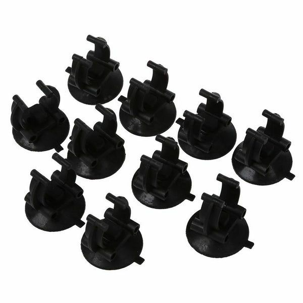 Aquarium Fish Tank Suction Cup Glass Cover Plastic Clips Black 10 Pcs H6G4
