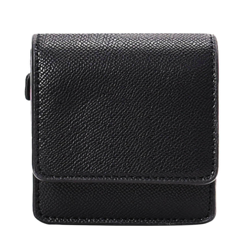 Women Solid Mini Wrist Bag Leather Purse Wristlet Clutch Handbag (Black)