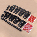 8x Black Side Door Hinge Cover Molding Trim fit for Jeep Wrangler JK 4Dr 07-18