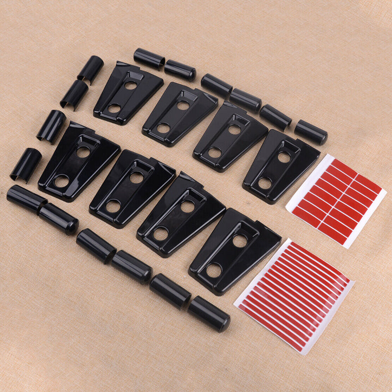 8x Black Side Door Hinge Cover Molding Trim fit for Jeep Wrangler JK 4Dr 07-18