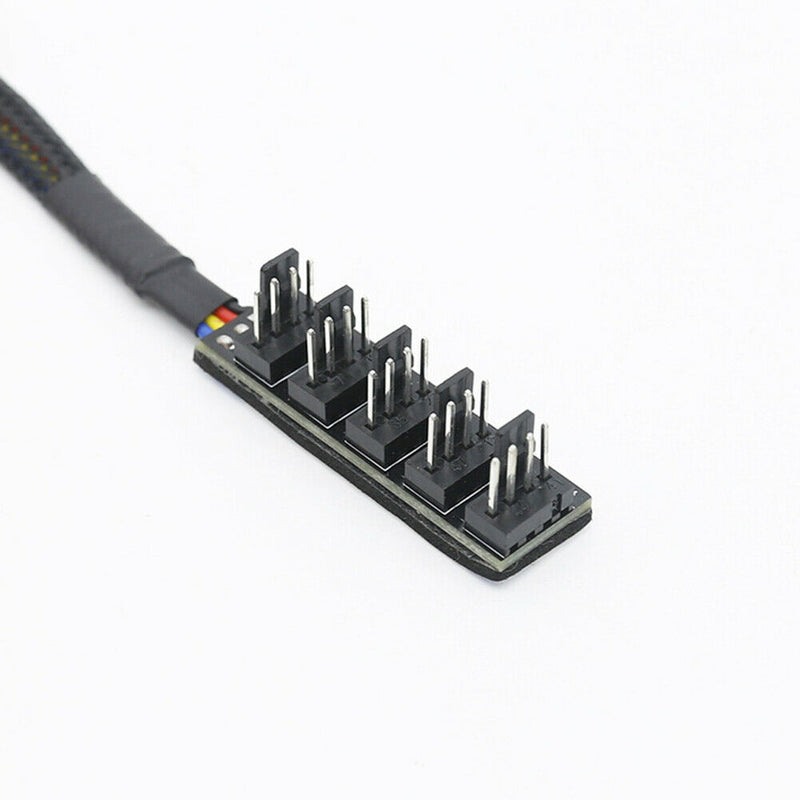 1 to 5 4-Pin PWM CPU Cooler Fan PC Case Cooling Fan Sleeved Power CableÃ‚Â Hub