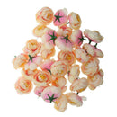 30 Artificial Camellia Silk Flower Heads Party Table Arrangement Yellow Pink