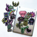 21Pcs neon light style cute stickers for suitcase laptop guitar cool doodle.ES